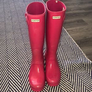 PINK TALL HUNTER BOOTS